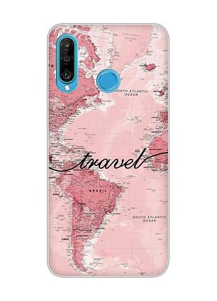 Чехол на huawei p30 lite :: карта (принт 319)