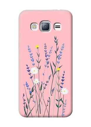 Матовий чохол з рожевими боками на samsung galaxy j3/j310 :: польові квіти (принт 270)