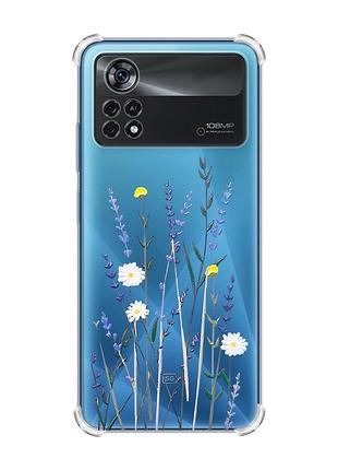Чехол с утолщёнными углами для xiaomi poco x4 pro 5g :: полевые цветы (принт 270)