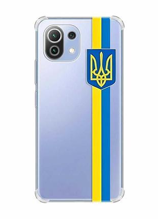 Чехол с утолщёнными углами на xiaomi mi 11 lite :: лента украина (патриотический принт 253)