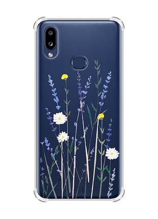 Чехол с утолщенными углами на samsung galaxy a10s (a107) :: полевые цветы (принт 270)
