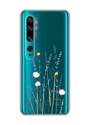 Прозрачный чехол на xiaomi mi note 10/note 10 pro :: полевые цветы (принт 270)