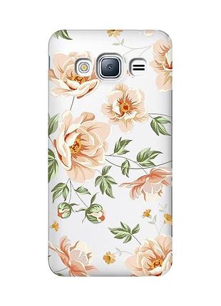 Прозорий чохол на samsung galaxy j3 (2016) j310 :: квіти пастельні (принт 277)