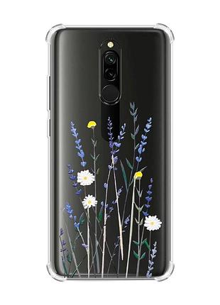 Чохол з потовщеними кутами на xiaomi redmi 8 :: польові квіти (принт 270)