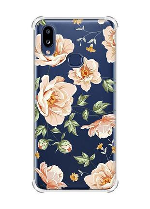 Чехол с утолщенными углами на samsung galaxy a10s (a107) :: цветы пастельные (принт 277)
