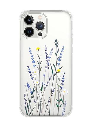 Чехол с утолщёнными углами на iphone 14 pro max :: полевые цветы (принт 270)