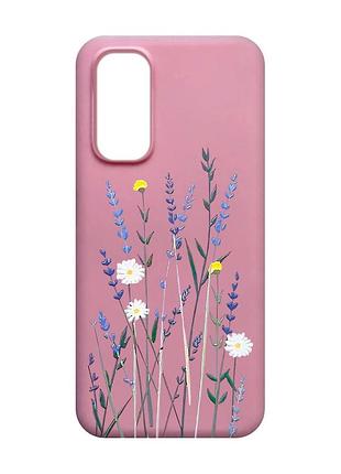 Матовый розовый чехол на xiaomi redmi note 11 4g :: полевые цветы (принт 270)