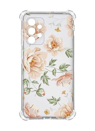 Чехол с утолщёнными углами на oppo a72 5g :: цветы пастельные (принт 277)