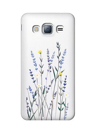 Прозрачный чехол на samsung galaxy j3 (2016) j310 :: полевые цветы (принт 270)