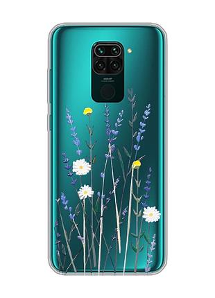 Прозорий чохол на xiaomi redmi note 9 :: польові квіти (принт 270)