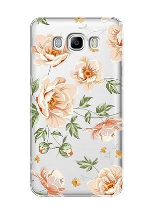 Прозрачный чехол на samsung galaxy j7(2016) j710 :: цветы пастельные (принт 277)