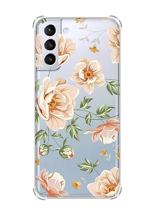 Чохол з потовщеними кутами на samsung galaxy s21 (g991) :: квіти пастельні (принт 277)