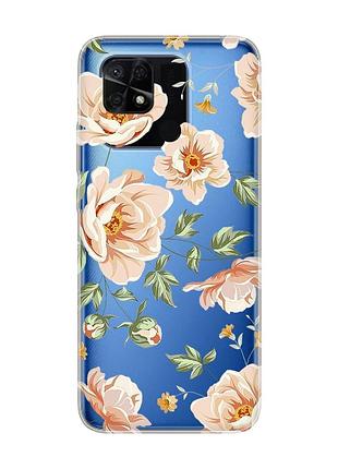 Прозорий чохол на xiaomi redmi 10c :: квіти пастельні (принт 277)