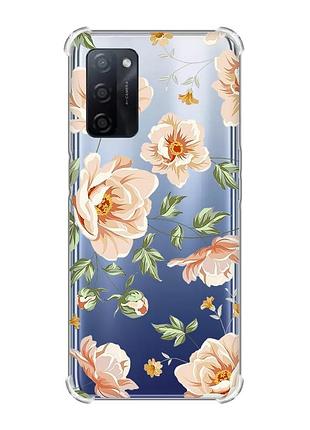 Чохол з потовщеними кутами на oppo a55 :: квіти пастельні (принт 277)