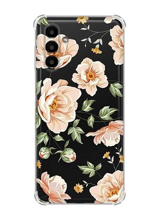 Чехол с утолщёнными углами для samsung galaxy a04s/a13 5g :: цветы пастельные (принт 277)