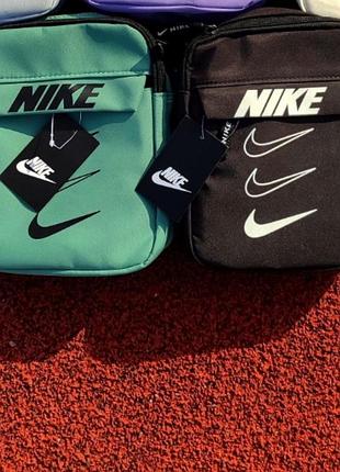 Мужская борсетка nike / женский мессенджер найк / сумка через плечо черная / белая сумка / сумка 3 найк / портфель