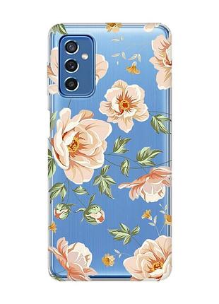 Прозорий чохол на samsung galaxy m52 :: квіти пастельні (принт 277)