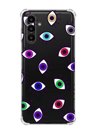 Чехол с утолщёнными углами для samsung galaxy a04s/a13 5g :: разноцветные глаза (принт 336)