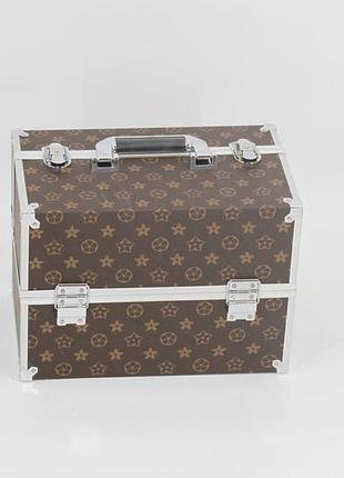 Чемодан 740а коричневый lv (мелкий принт) ч24158