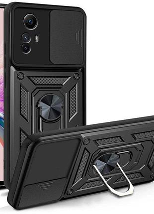 Противоударный чехол с кольцом под магнитный держатель защита камеры xiaomi redmi note 12s черный