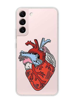 Прозорий чохол на samsung galaxy s22 :: серце анатомічне (принт 250)