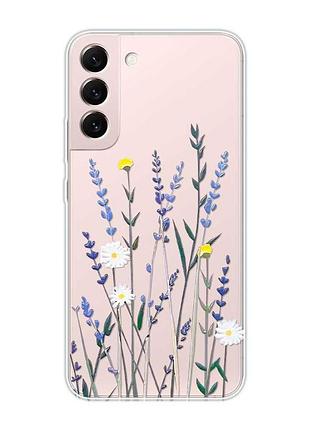 Прозрачный чехол на samsung galaxy s22 :: полевые цветы (принт 270)