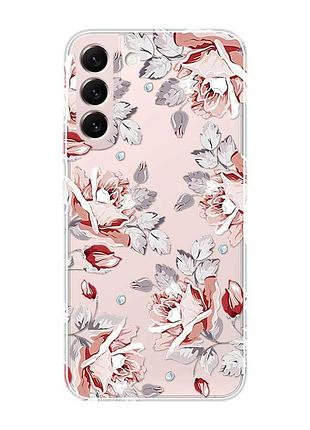 Прозрачный чехол на samsung galaxy s22 :: фон розы (принт 273)