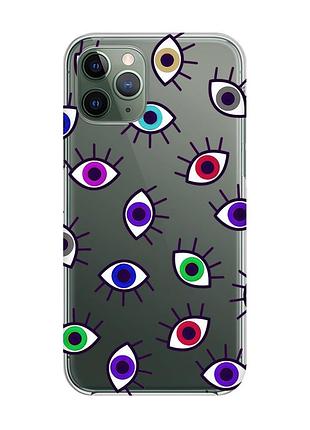 Прозорий чохол на iphone 12 / 12 pro :: різнокольорові очі (принт 336)
