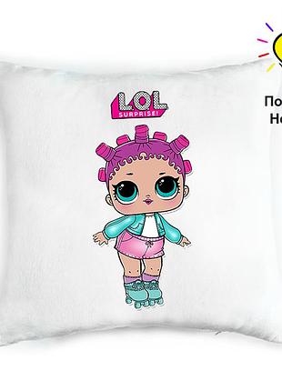 Подушка ночник кукла lol - светящийся подушка lol surprise, подарок для девочки игрушка lol № 10