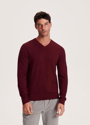 Бордовый пуловер свитер dunnes stores шерсть мериноса