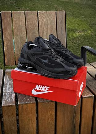 Кроссовки nike shox ride 2 sp x supreme, черные (весна-лето)