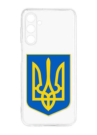 Прозорий силіконовий чохол на samsung galaxy m14 :: тризуб україна (принт 256)