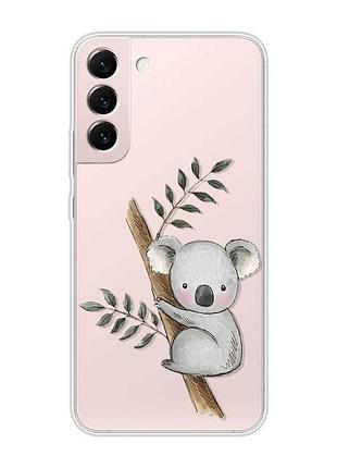 Прозрачный чехол на samsung galaxy s22 :: коала (принт 132)