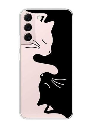 Прозрачный чехол на samsung galaxy s22 :: кошечки (принт 118)