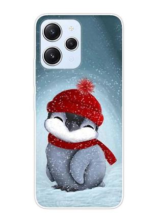 Чехол на xiaomi redmi 12 :: пингвинёнок в шапочке (принт 157)