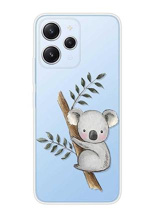 Прозрачный чехол на xiaomi redmi 12 :: коала (принт 132)