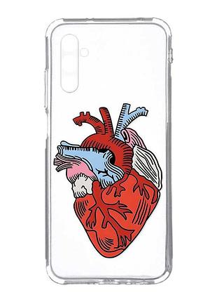 Прозрачный чехол на samsung galaxy a34 5g/a346 :: сердце анатомическое (принт 250)