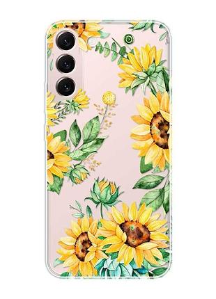 Прозорий чохол на samsung galaxy s22 :: соняхи (принт 288)