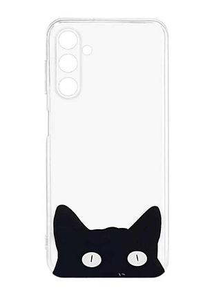 Прозрачный силиконовый чехол для samsung galaxy m14 :: кошечка (принт 119)