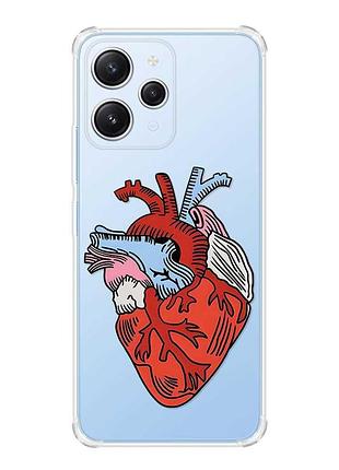 Чехол с утолщёнными углами на xiaomi redmi 12 :: сердце анатомическое (принт 250)