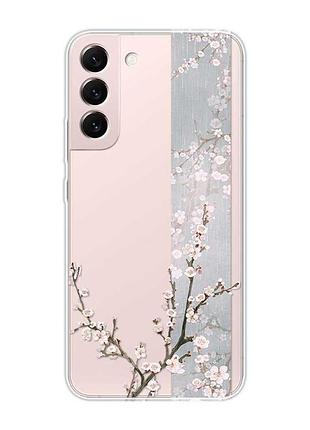 Прозрачный чехол на samsung galaxy s22 :: цветущая сакура (принт 285)