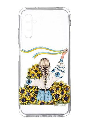 Прозорий чохол на samsung galaxy a34 5g/a346 :: дівчина зі стрічкою (принт 25)