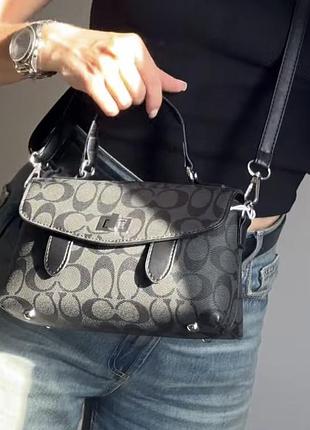 Женская сумка coach, сумка коач, брендовая сумка, кросс боди, сумка через плечо, крос боди коричневый
