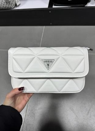 Женская сумка guess, сумка гесс, сумка на плечо, кросс боди, сумка через плечо, cross body белый