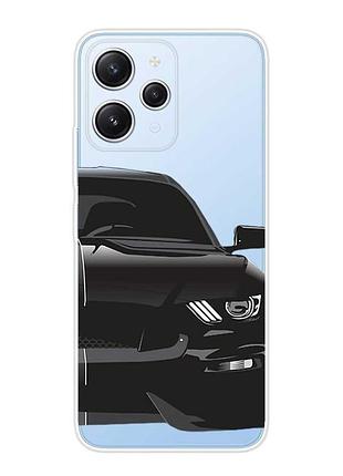 Прозрачный чехол на xiaomi redmi 12 :: авто чёрное (принт 232)