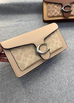 Женская сумка кросс боди coach коач в расцветках, клатч, брендовая сумка, сумка на плечо, модная сумка беж
