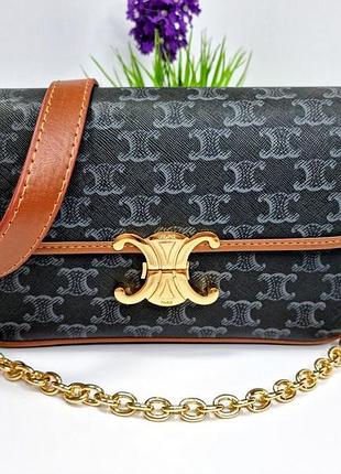 Женская сумка celine classique triomphe в расцветках, сумка селин, клатч селин, кросс боди, cross body серый