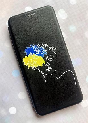 Чехол-книжка с рисунком для apple iphone 7 plus, iphone 8 plus черный :: украинка арт (принт 3) 2