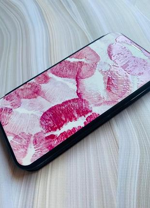 Чехол-книжка с рисунком для apple iphone 7 plus, iphone 8 plus черный :: поцелуйчики (принт 93) 3