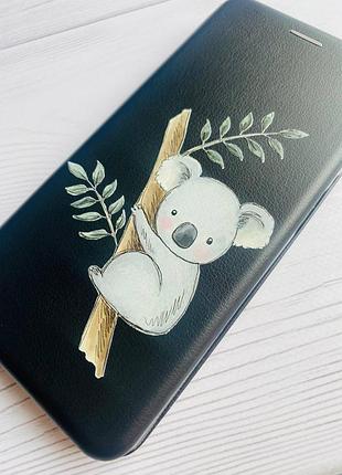 Чехол-книжка с рисунком для apple iphone 7 plus, iphone 8 plus черный :: коала (принт 132) 2